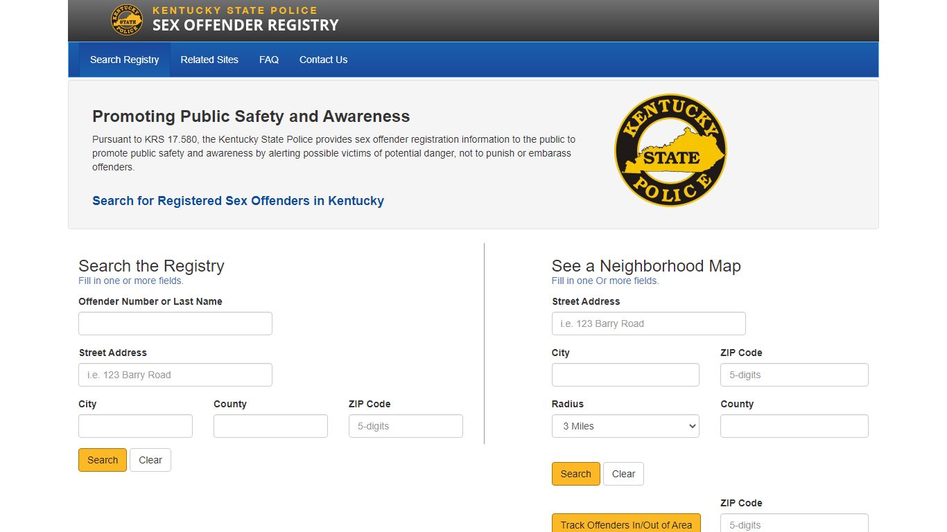 Kentucky Sex Offender Registry